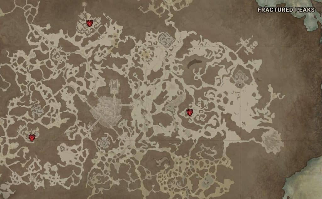 Fractured Peaks Stronghold locations