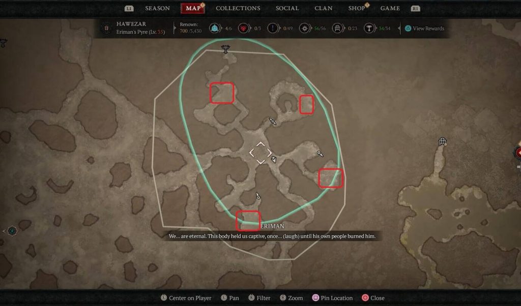 Eriman's Pyre Stronghold objectives